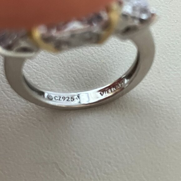 CZ 925 sterling silver ring Size 6 - Picture 6 of 7